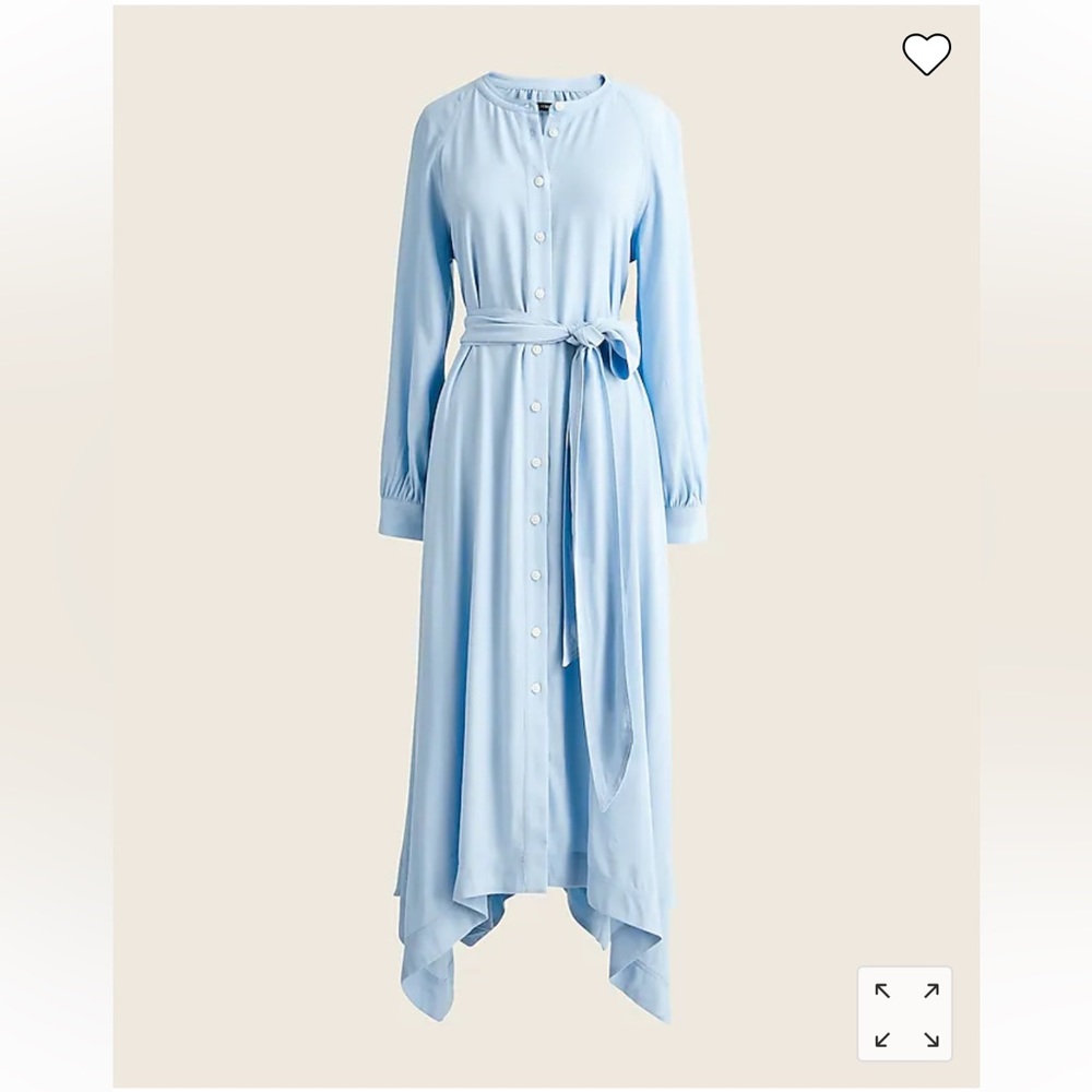 J Crew Handkerchief Hem Misty Blue Dress